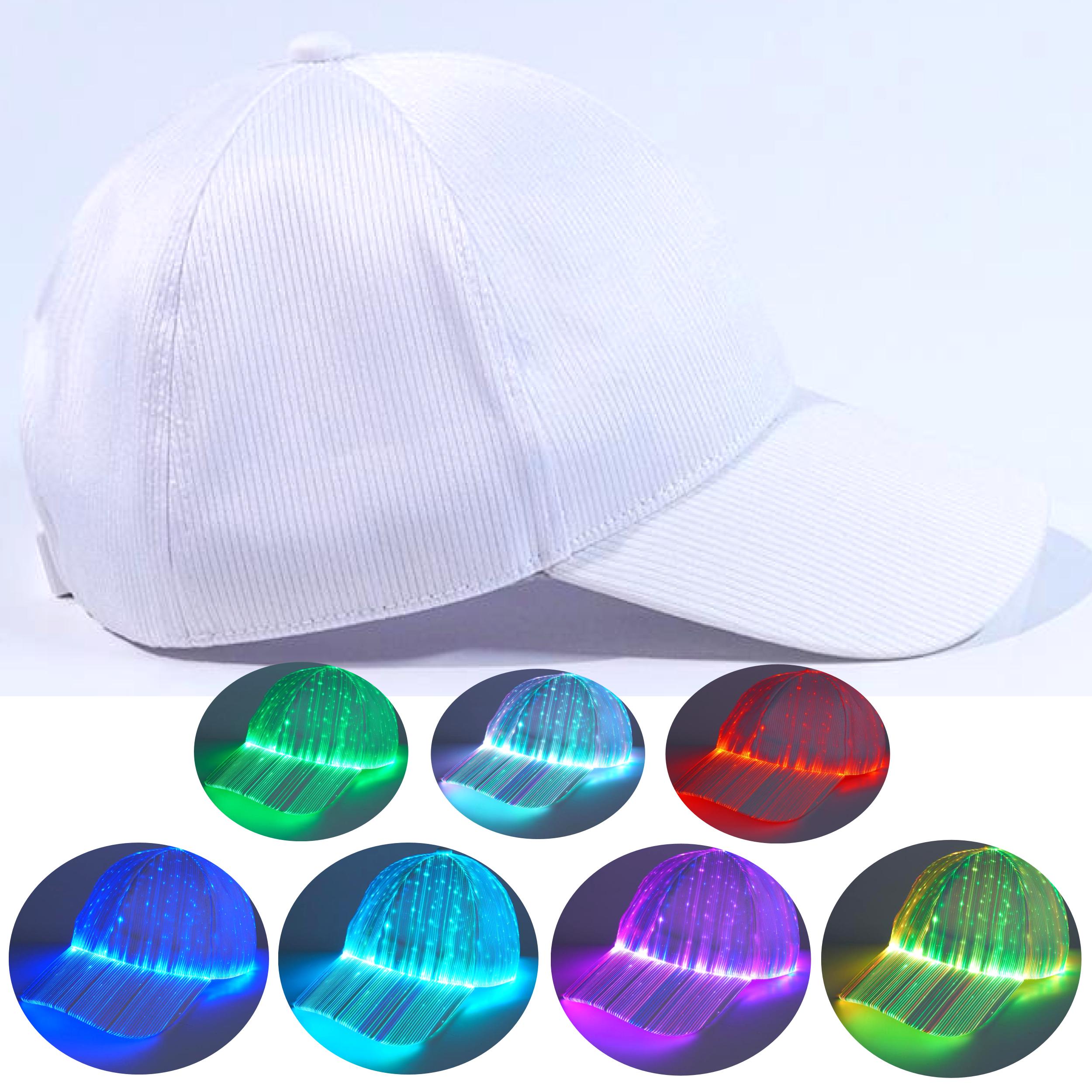 Fiber Optic Light Up Baseball Cap LED Hat with 7 Colorful Luminous