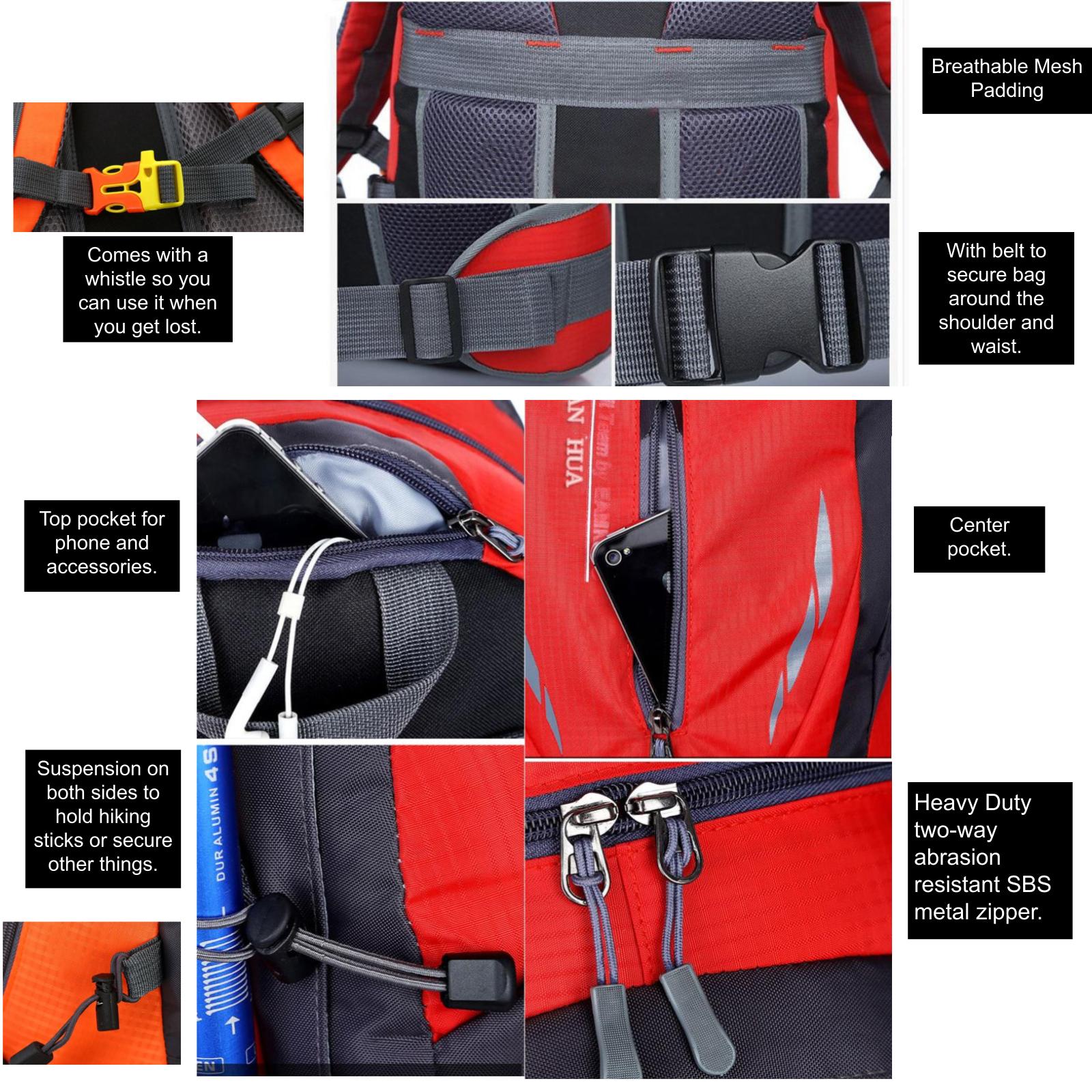 40L Waterproof Lightweight Backpack for Outdoors Traveling, Walking, Mountain Hiking, Camping, Trekking Backpack Bag