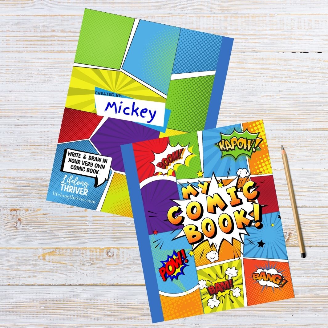 Comic Book - Art & Writing Sketch Book for Kids, Youth and Adults. www.lifelongthriver.com