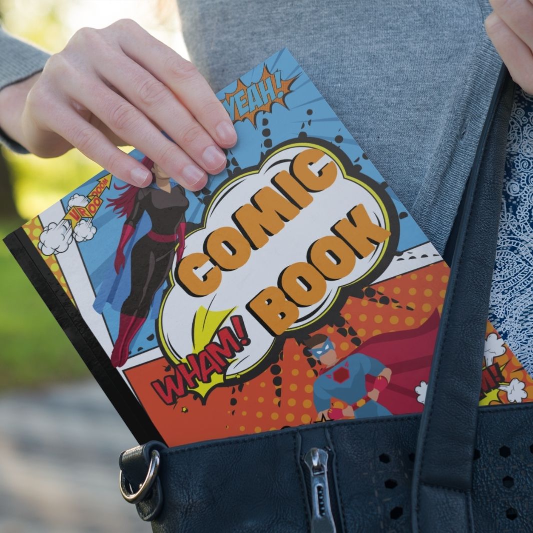 Comic Book Super Hero | 8x5” x 11” book with 120 blank template pages
