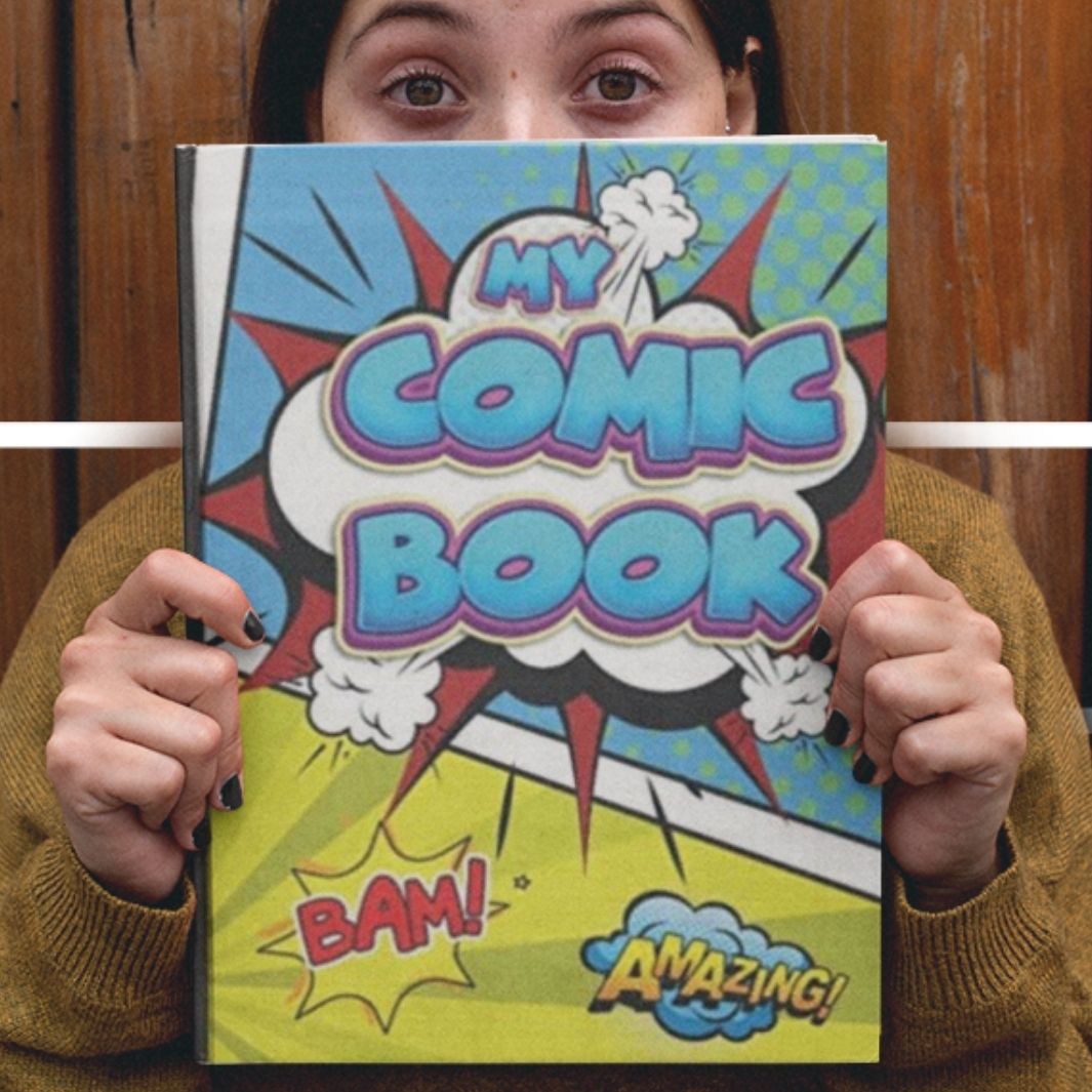 My Comic Book | 8x5” x 11” book with 120 blank template pages