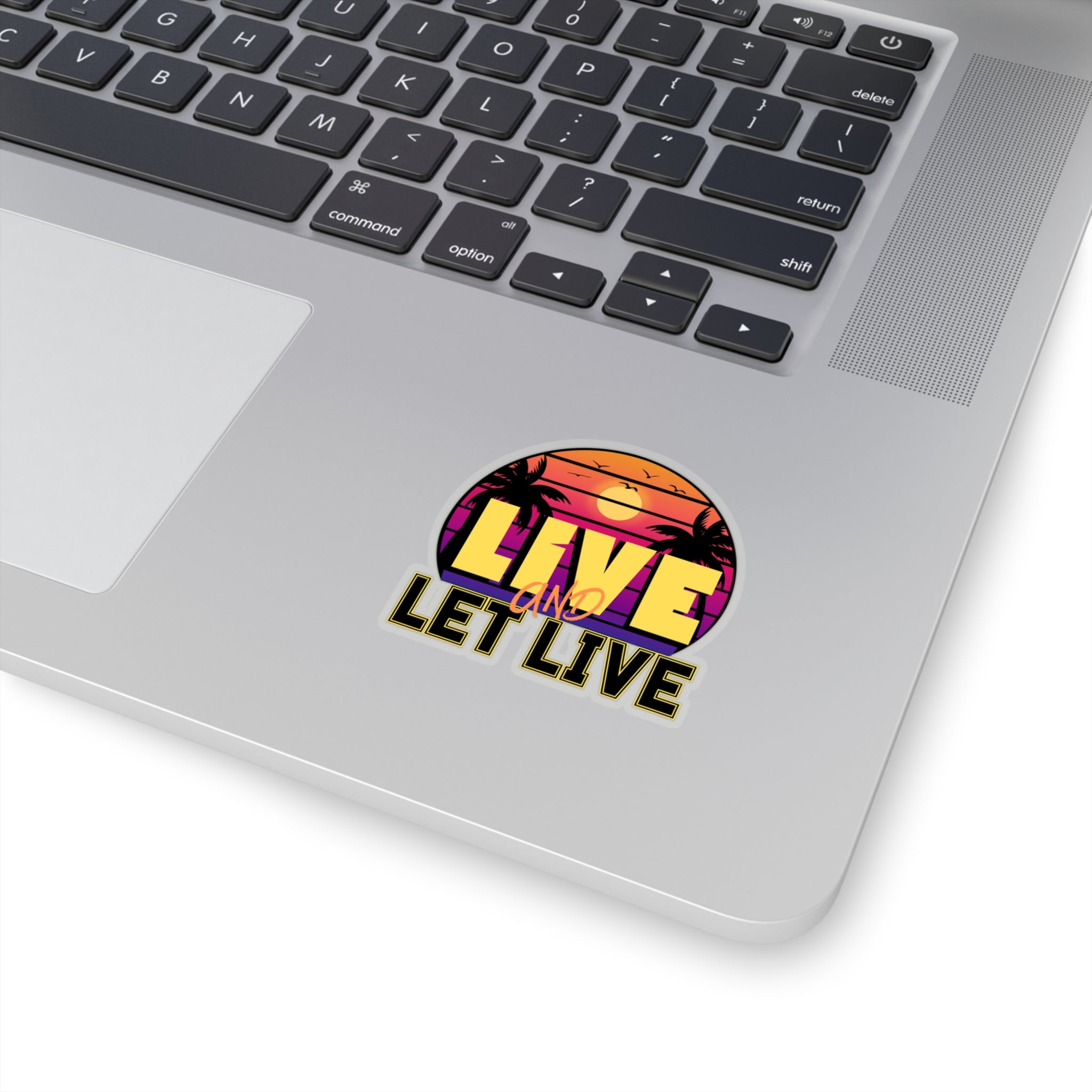 "Live and Let Live" Sticker with Transparent Border