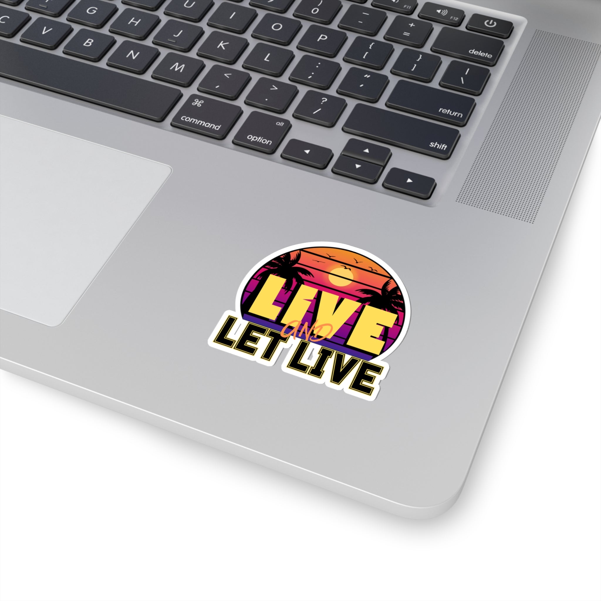 "Live and Let Live" Sticker with Transparent Border