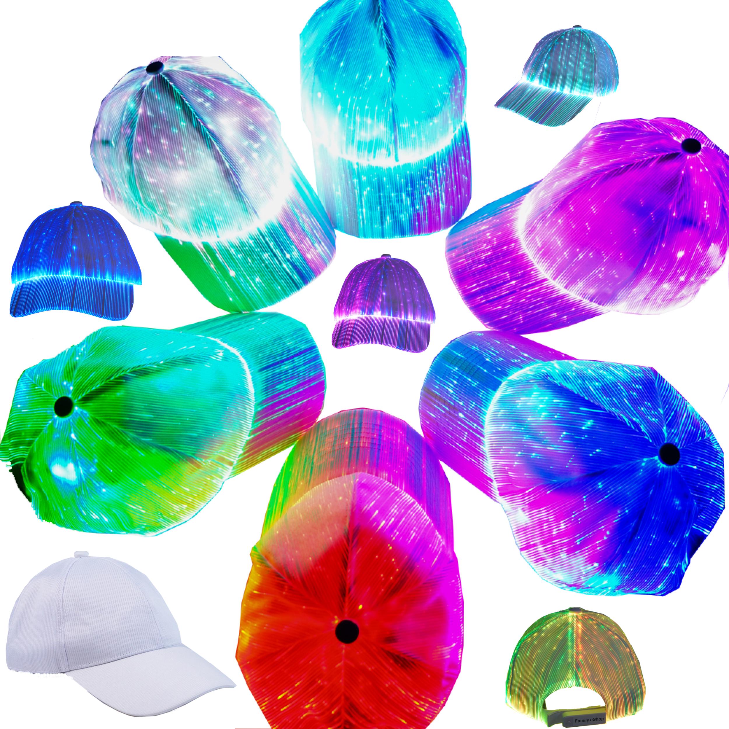 Fiber Optic Light Up Baseball Cap LED Hat with 7 Colorful Luminous