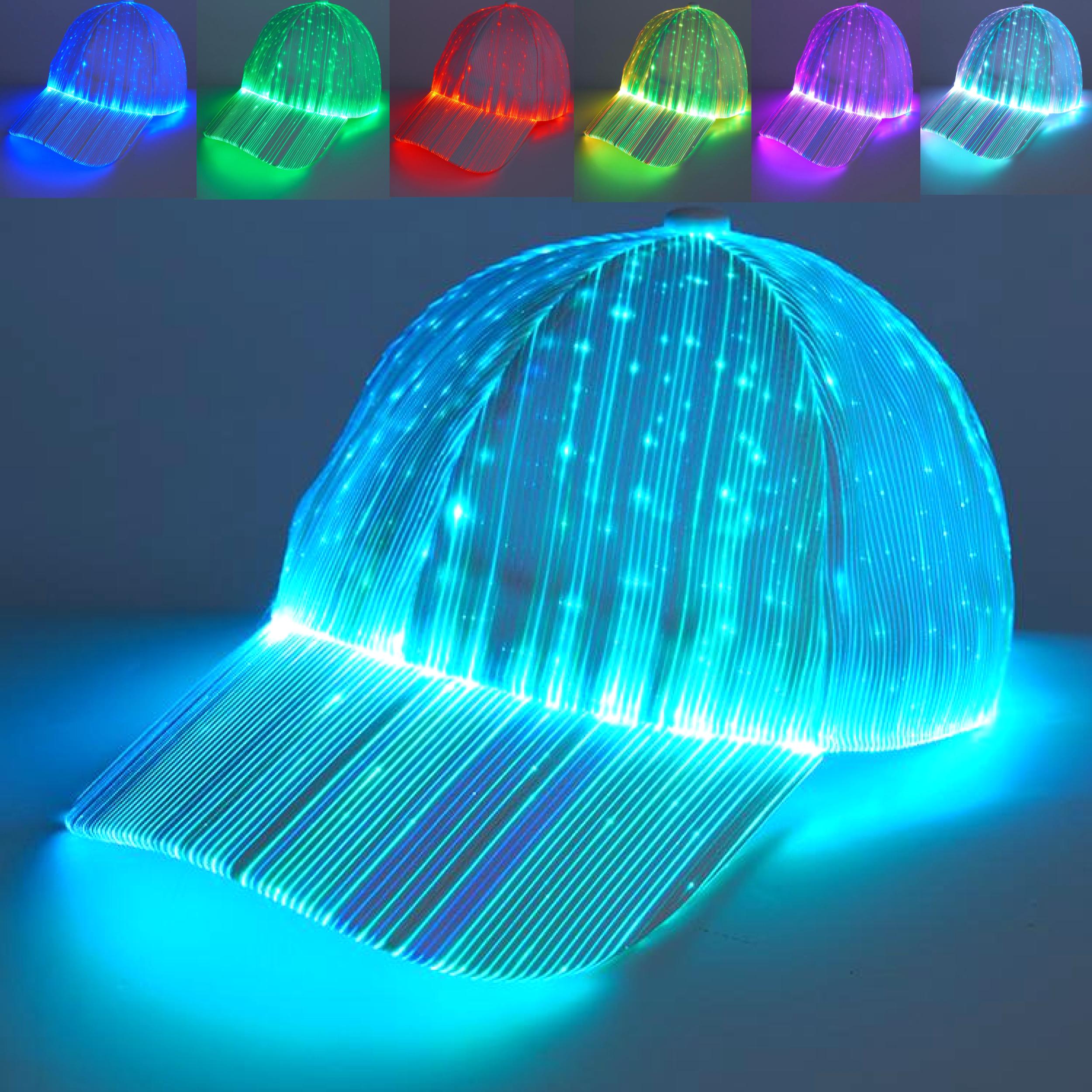 Fiber Optic Light Up Baseball Cap LED Hat with 7 Colorful Luminous