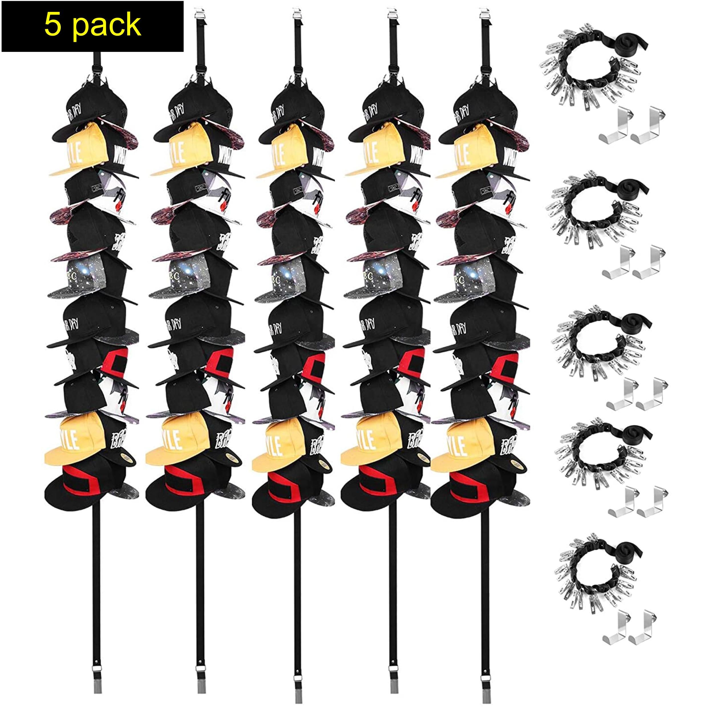 Baseball Cap Organizer Holding 20-100 Rack Hanger - Perfect for Baseball Cap, Trucker Hat etc