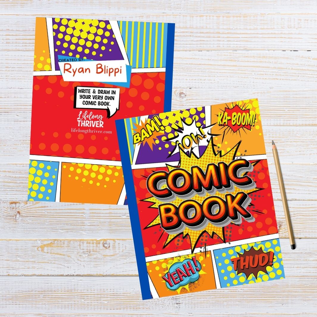 Comic Book | 8x5” x 11” book with 120 blank template pages