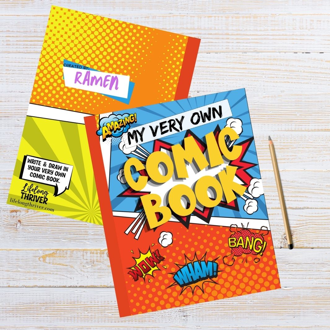 My Very Own Comic Book | 8x5” x 11” book with 120 blank template pages