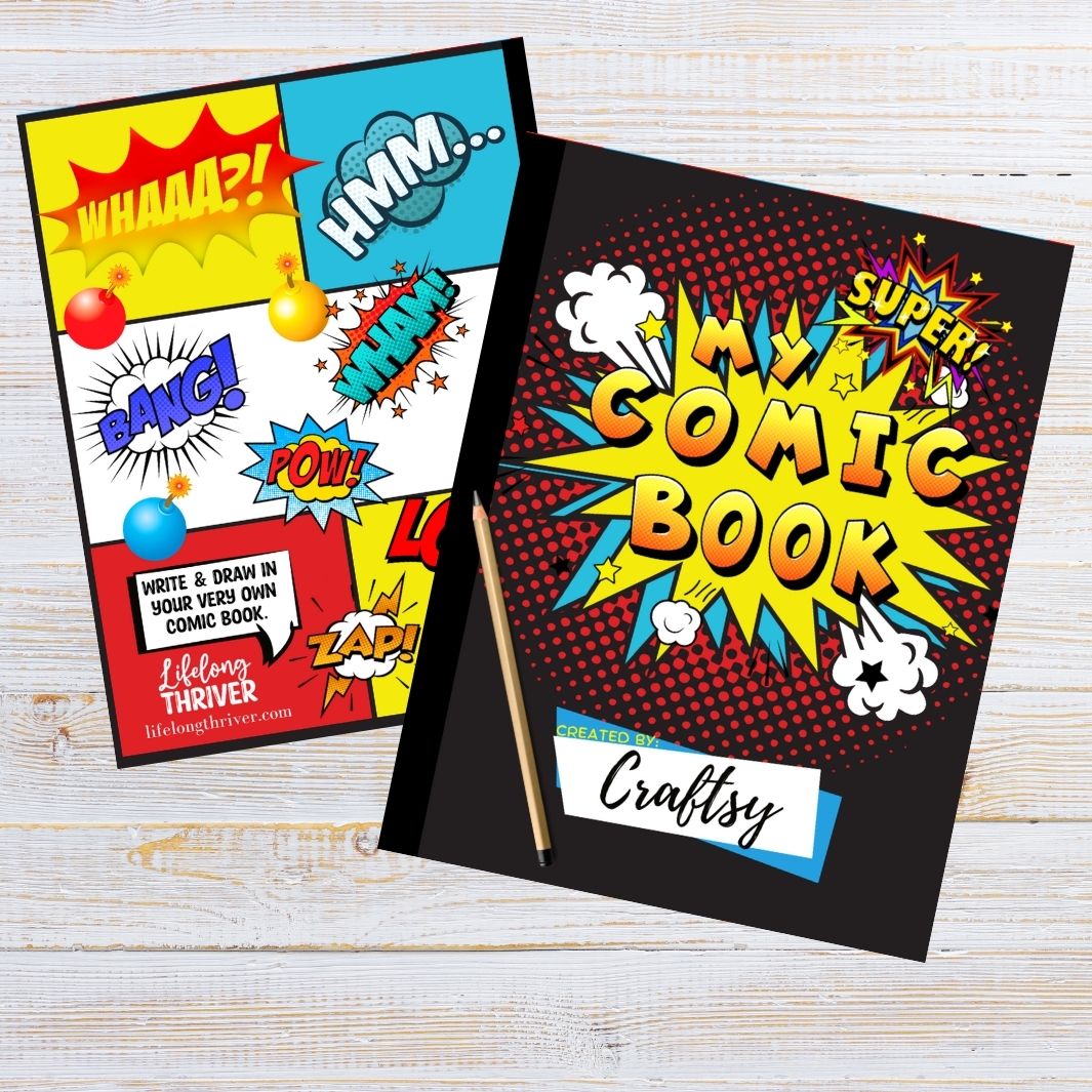 My Comic Book | 8x5” x 11” book with 120 blank template pages